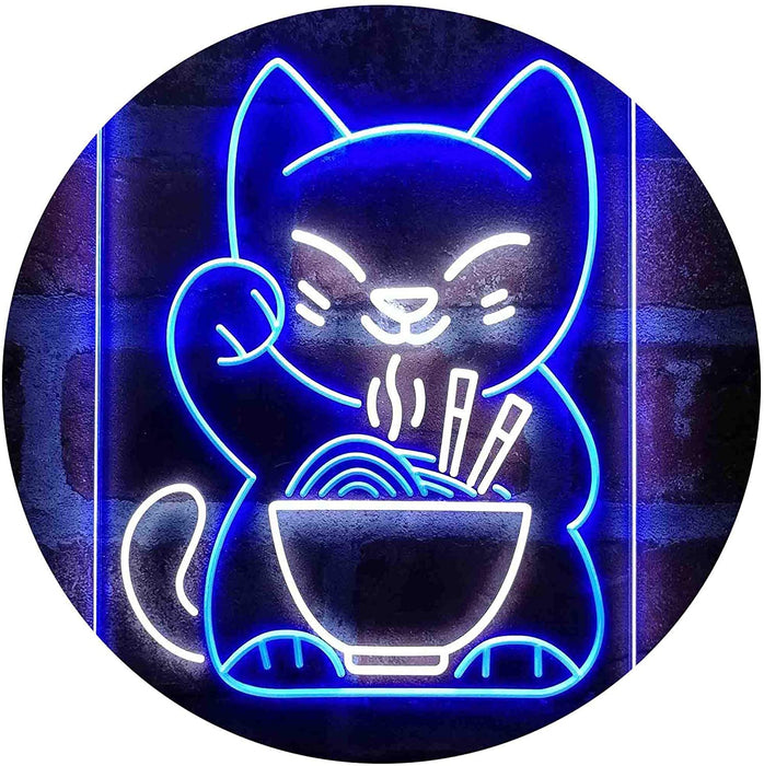Maneki Neko Ramen Luck Cat LED Light Sign - Way Up Gifts