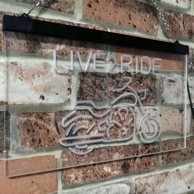 Motorcycle Live to Ride LED Light Sign - LED Gift Works