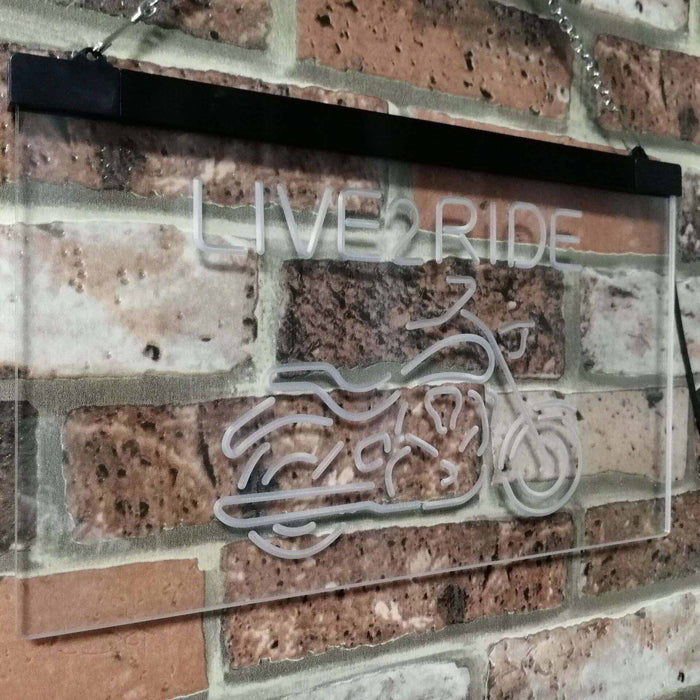 Motorcycle Live to Ride LED Light Sign - Way Up Gifts