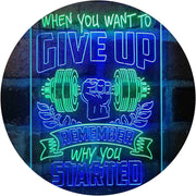 Remember Why You Started Fitness Gym Weightlifting LED Light Sign - LED Gift Works