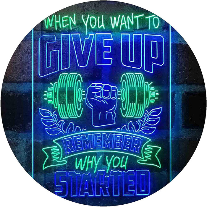 Remember Why You Started Fitness Gym Weightlifting LED Light Sign - Way Up Gifts