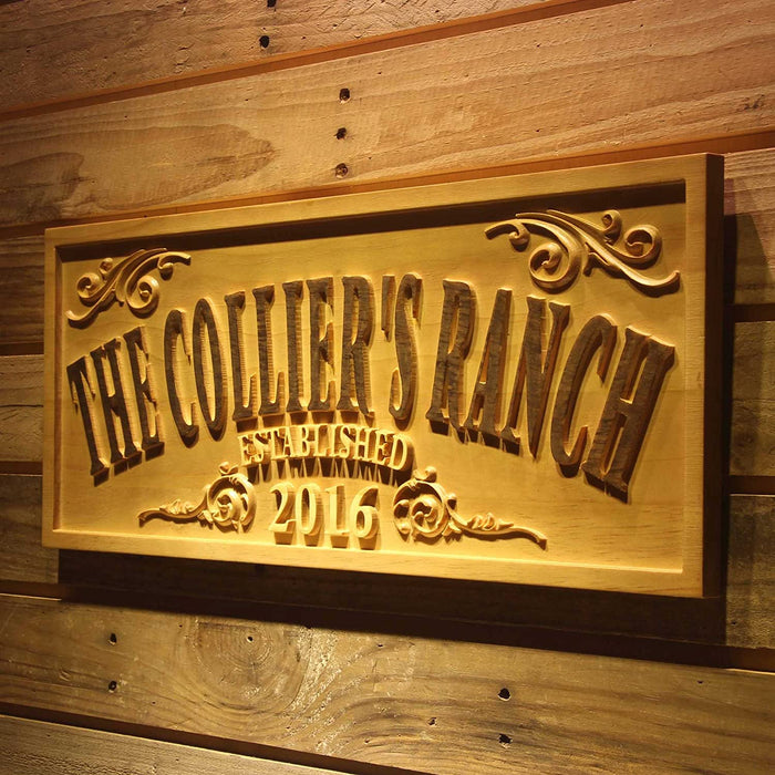 Personalized Ranch Farm Custom Wood Sign 3D Engraved Wall Plaque - Way Up Gifts