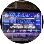 Personalized Restaurant Bar & Grill LED Light Sign - LED Gift Works