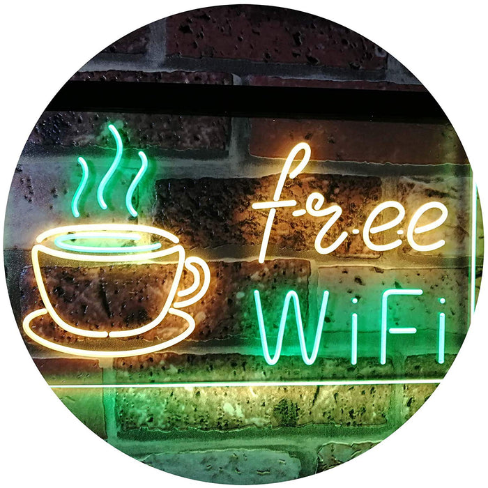 Free Wi-Fi Coffee LED Light Sign - Way Up Gifts