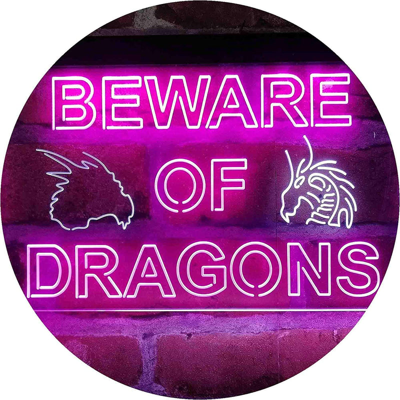 Beware of Dragon Kid Room Decoration LED Light Sign - LED Gift Works