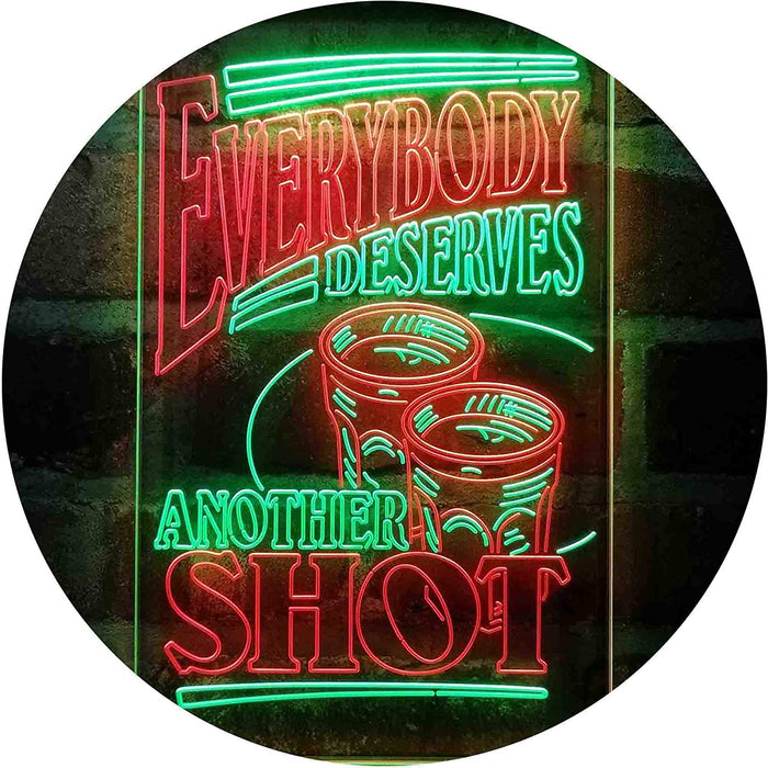 Everybody Deserves Another Shot Home Bar Humor Quote LED Light Sign - Way Up Gifts
