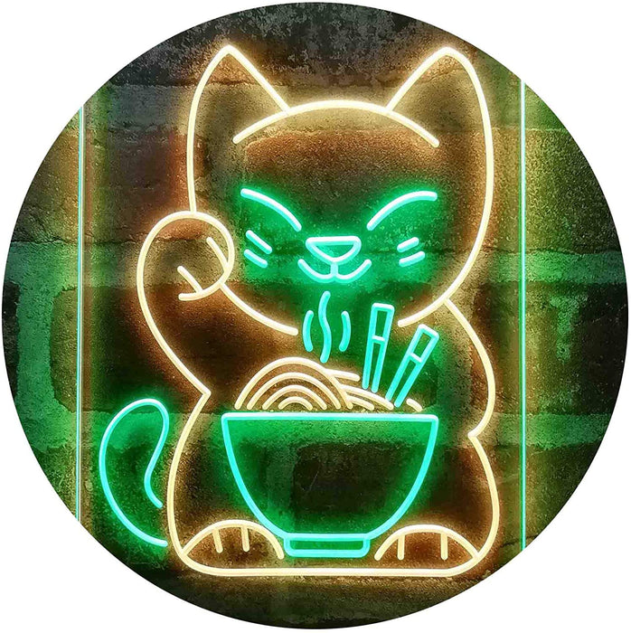 Maneki Neko Ramen Luck Cat LED Light Sign - Way Up Gifts