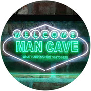 Man Cave Welcome What Happens Here Stays Here LED Light Sign - LED Gift Works