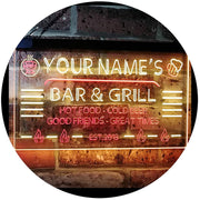 Personalized Restaurant Bar & Grill LED Light Sign - LED Gift Works