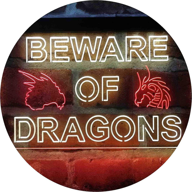 Beware of Dragon Kid Room Decoration LED Light Sign - LED Gift Works