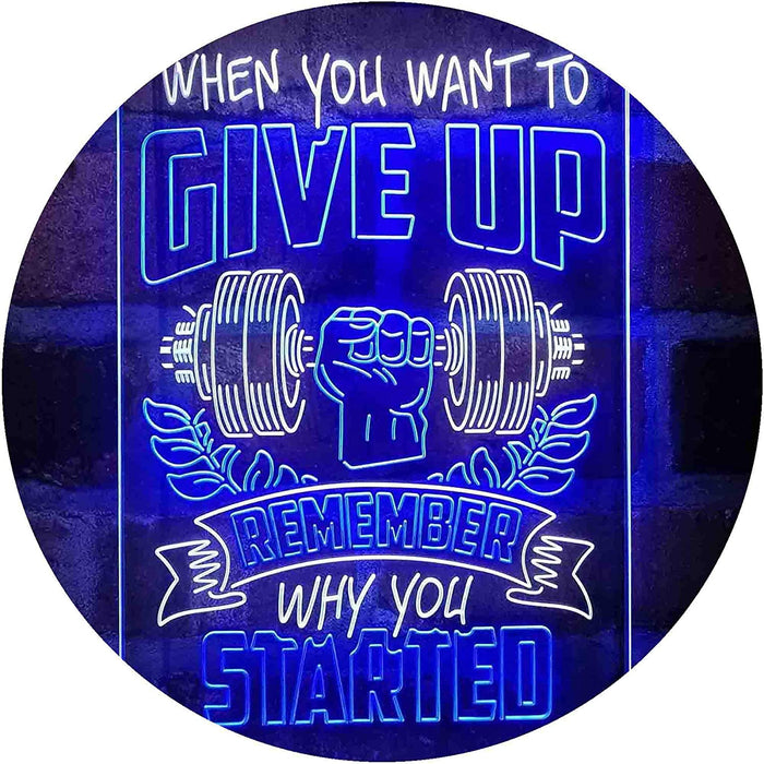 Remember Why You Started Fitness Gym Weightlifting LED Light Sign - Way Up Gifts