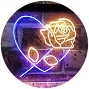 Rose Flower & Heart LED Light Sign - LED Gift Works