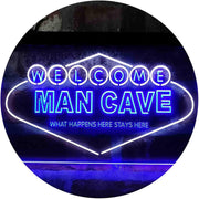 Man Cave Welcome What Happens Here Stays Here LED Light Sign - LED Gift Works