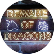 Beware of Dragon Kid Room Decoration LED Light Sign - LED Gift Works