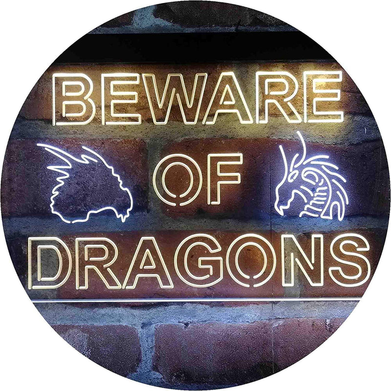 Beware of Dragon Kid Room Decoration LED Light Sign - LED Gift Works