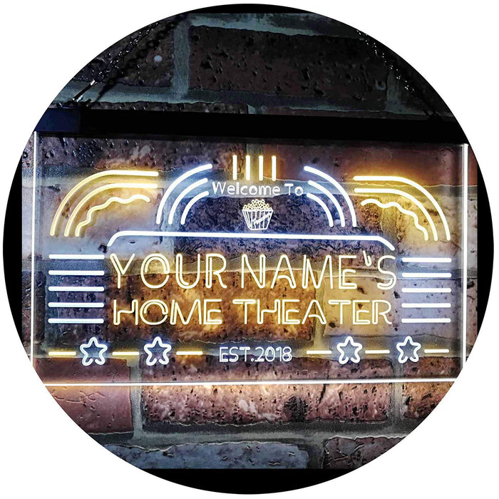 Personalized Home Theater LED Light Sign - Way Up Gifts