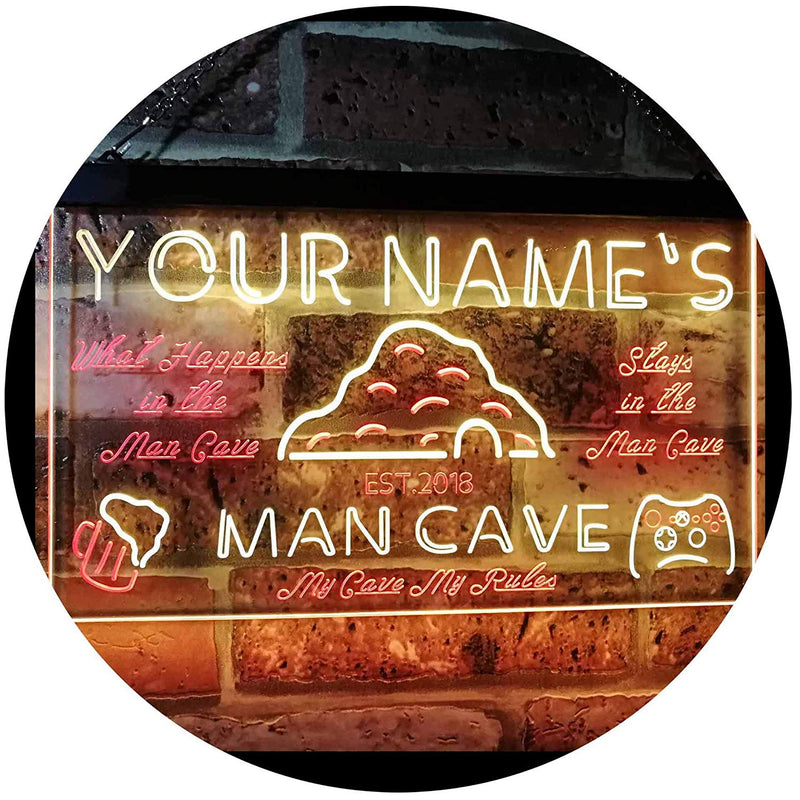 Personalized Man Cave LED Light Sign - LED Gift Works