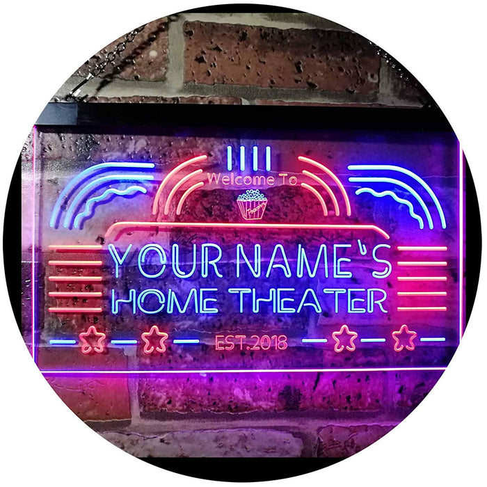 Personalized Home Theater LED Light Sign - Way Up Gifts