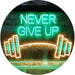 Never Give Up Weight Train Fitness Gym LED Light Sign - Way Up Gifts