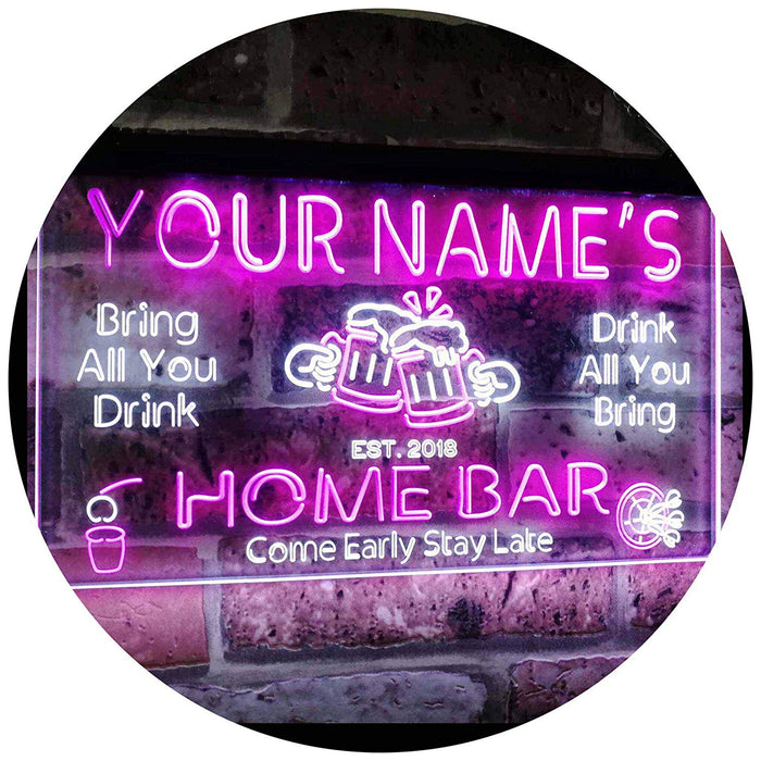 Personalized Home Bar LED Light Sign - Way Up Gifts