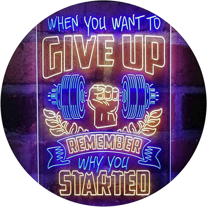 Remember Why You Started Fitness Gym Weightlifting LED Light Sign - Way Up Gifts