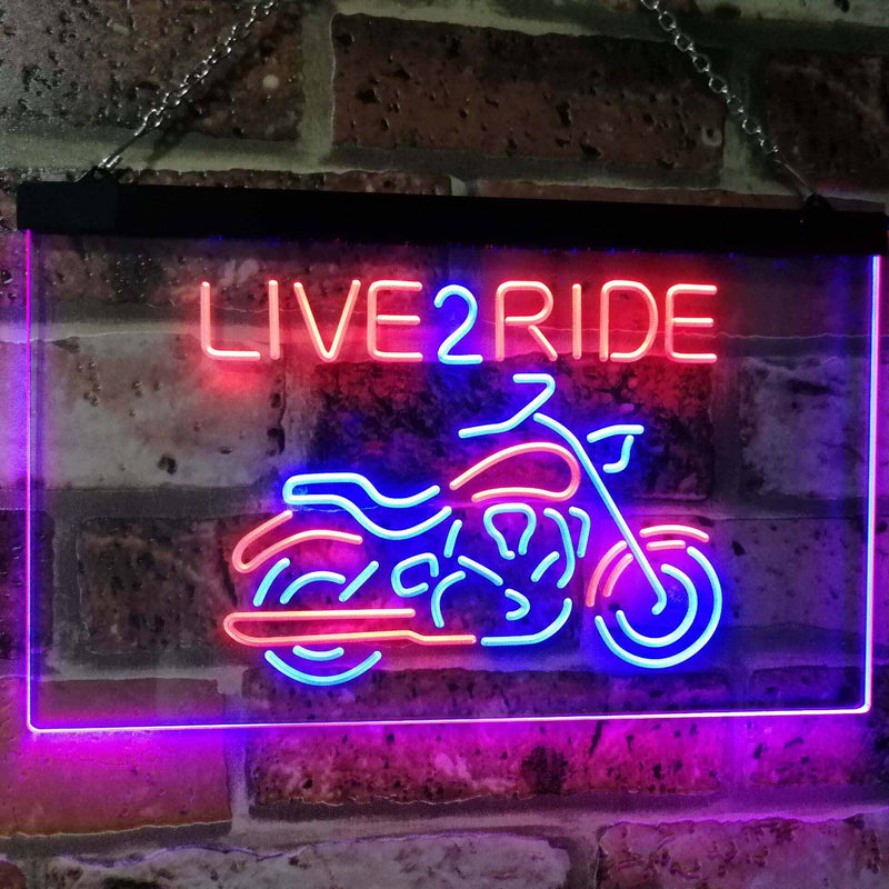 Motorcycle Live to Ride LED Light Sign - LED Gift Works
