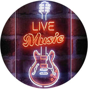 Live Music Electronic Guitar Lounge LED Light Sign - LED Gift Works