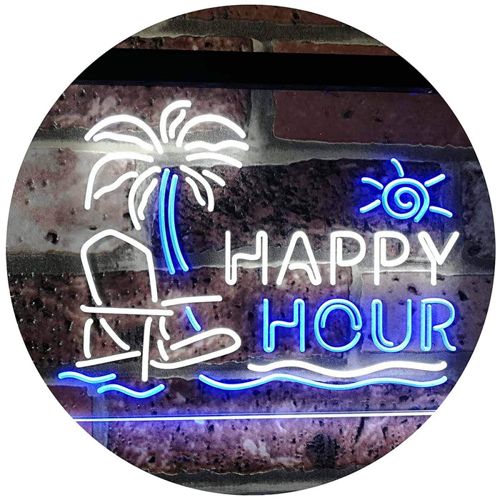 Beach Theme Happy Hour LED Light Sign - Way Up Gifts