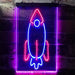 Space Shuttle Rocket Kids Wall Decor LED Light Sign - Way Up Gifts