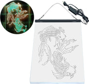 Koi Fish Tattoo Line Art LED Light Sign - LED Gift Works