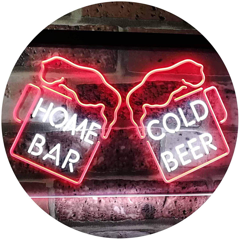 Home Bar Cold Beer Cheers LED Light Sign - LED Gift Works