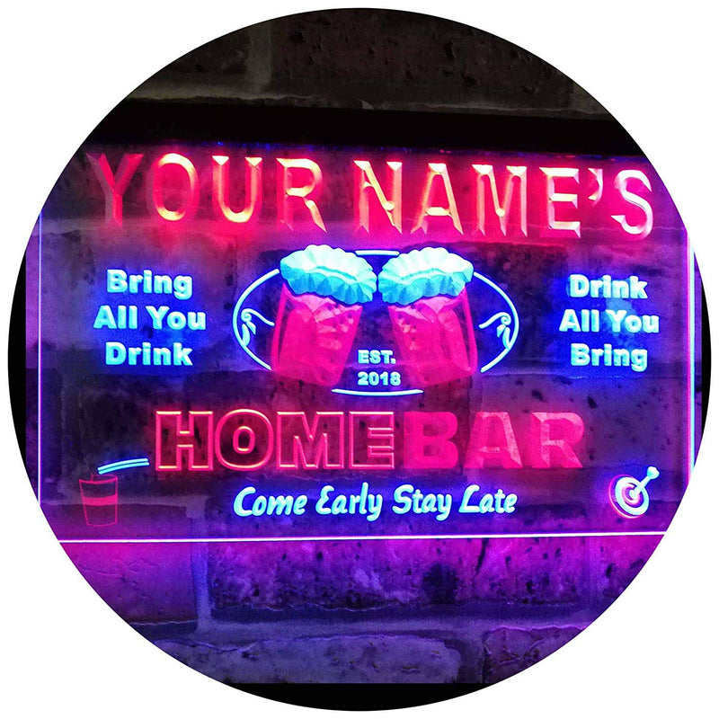 Personalized Home Bar LED Light Sign - LED Gift Works