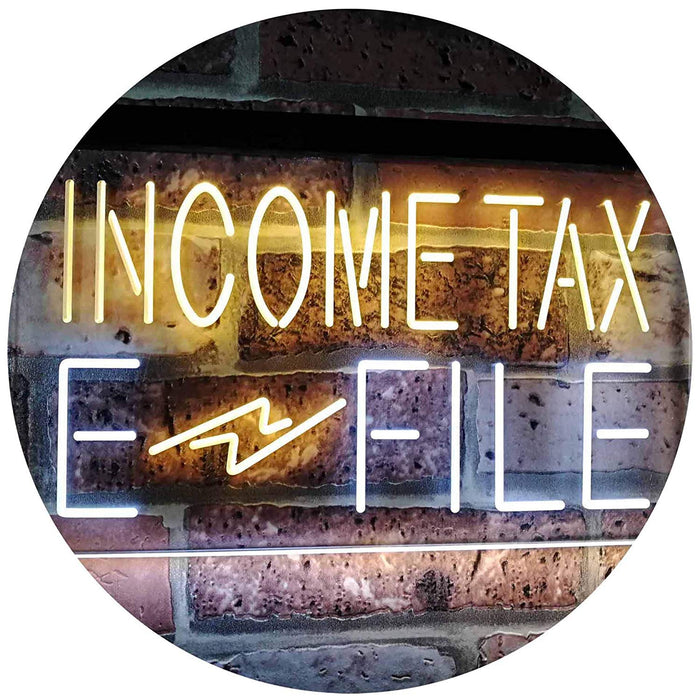 Income Tax E-File LED Light Sign - Way Up Gifts