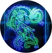 Tiger and Dragon Fight Man Cave Room Garage LED Light Sign - LED Gift Works
