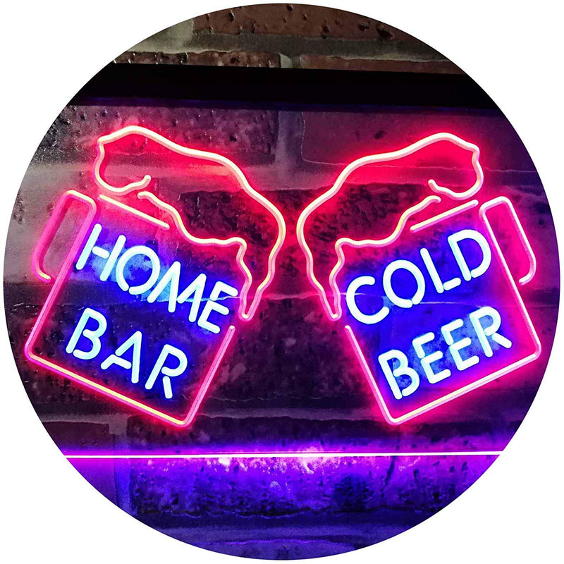 Home Bar Cold Beer Cheers LED Light Sign - LED Gift Works