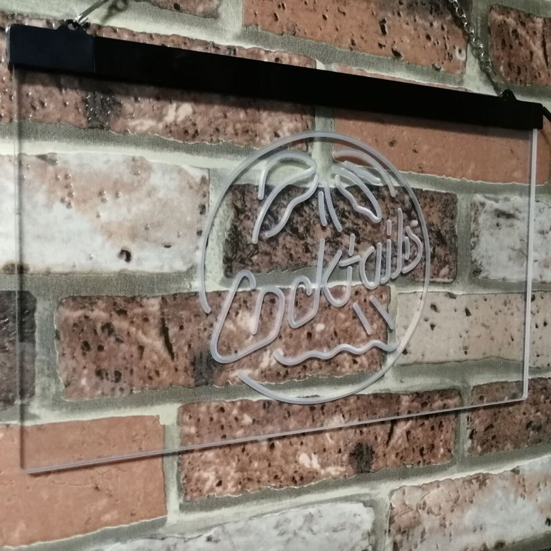 Palm Tree Cocktails LED Light Sign - LED Gift Works