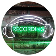 Headphones Recording LED Light Sign - LED Gift Works