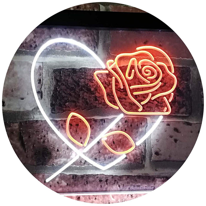 Rose Flower & Heart LED Light Sign - Way Up Gifts