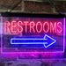 Right Restroom Arrow LED Light Sign - Way Up Gifts