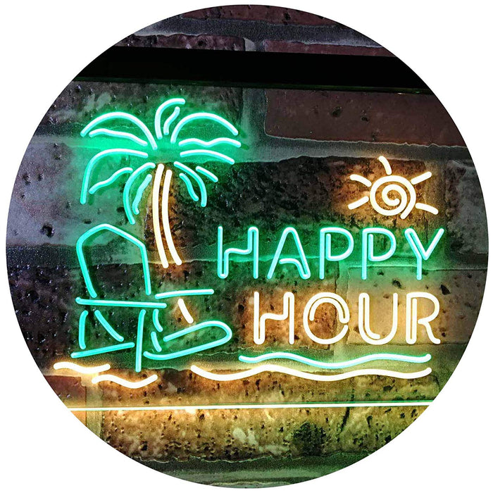 Beach Theme Happy Hour LED Light Sign - Way Up Gifts