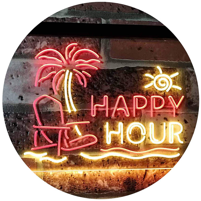 Beach Theme Happy Hour LED Light Sign - Way Up Gifts