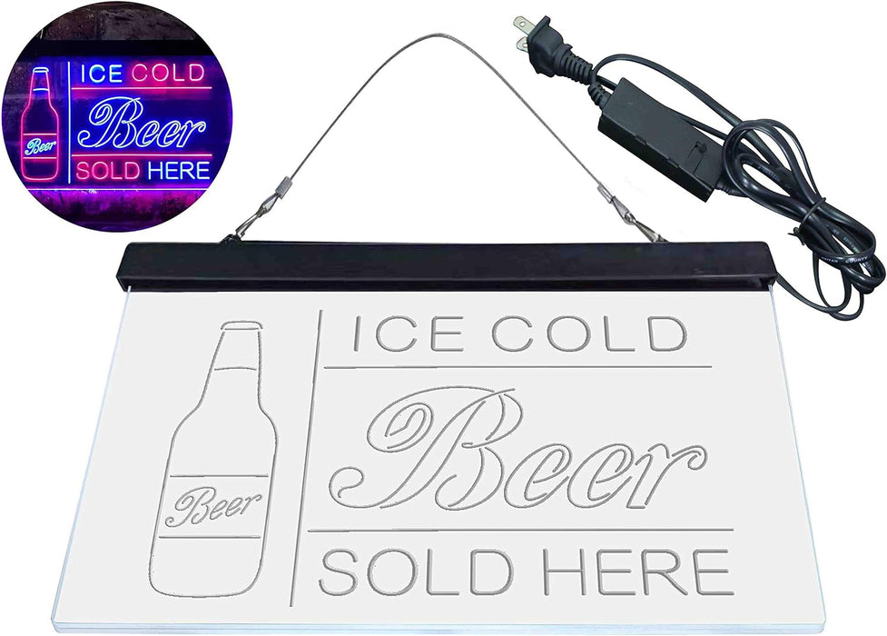 Ice Cold Beer Sold Here LED Light Sign - Way Up Gifts