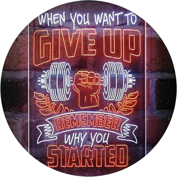 Remember Why You Started Fitness Gym Weightlifting LED Light Sign - Way Up Gifts