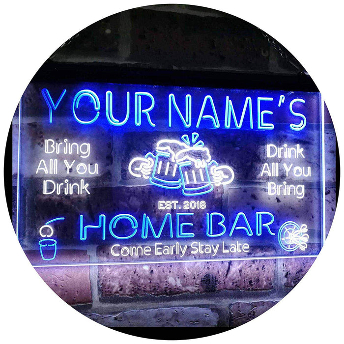 Personalized Home Bar LED Light Sign - Way Up Gifts