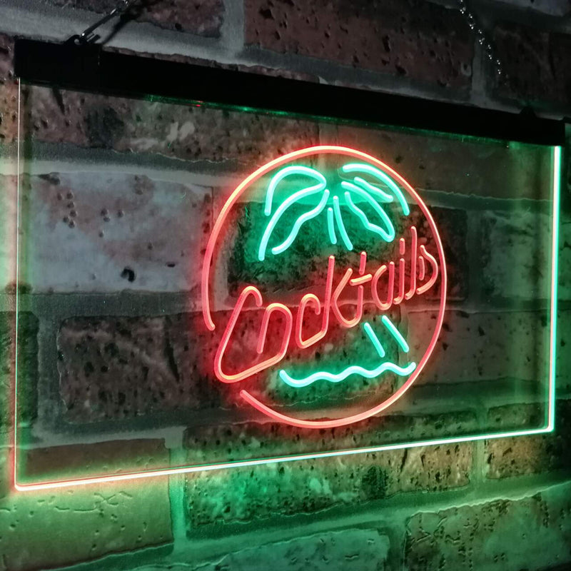 Palm Tree Cocktails LED Light Sign - LED Gift Works