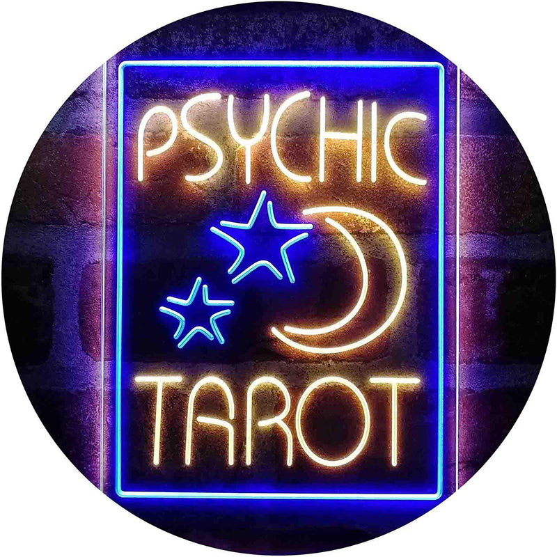 Psychic Tarot Reader Moon Stars LED Light Sign - LED Gift Works