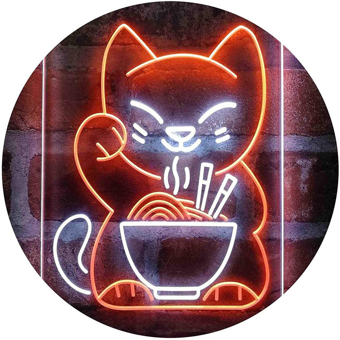 Maneki Neko Ramen Luck Cat LED Light Sign - Way Up Gifts