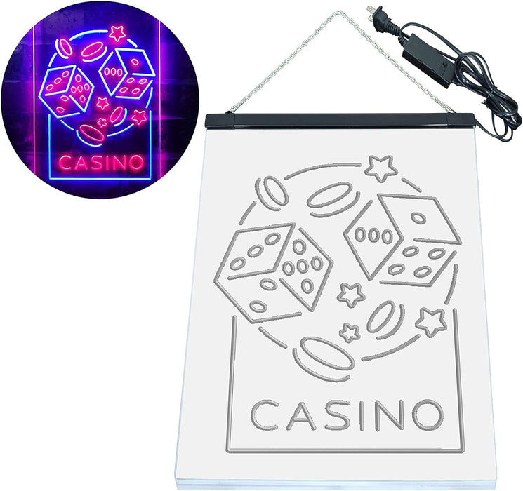 Casino Dice Game Man Cave LED Light Sign - Way Up Gifts