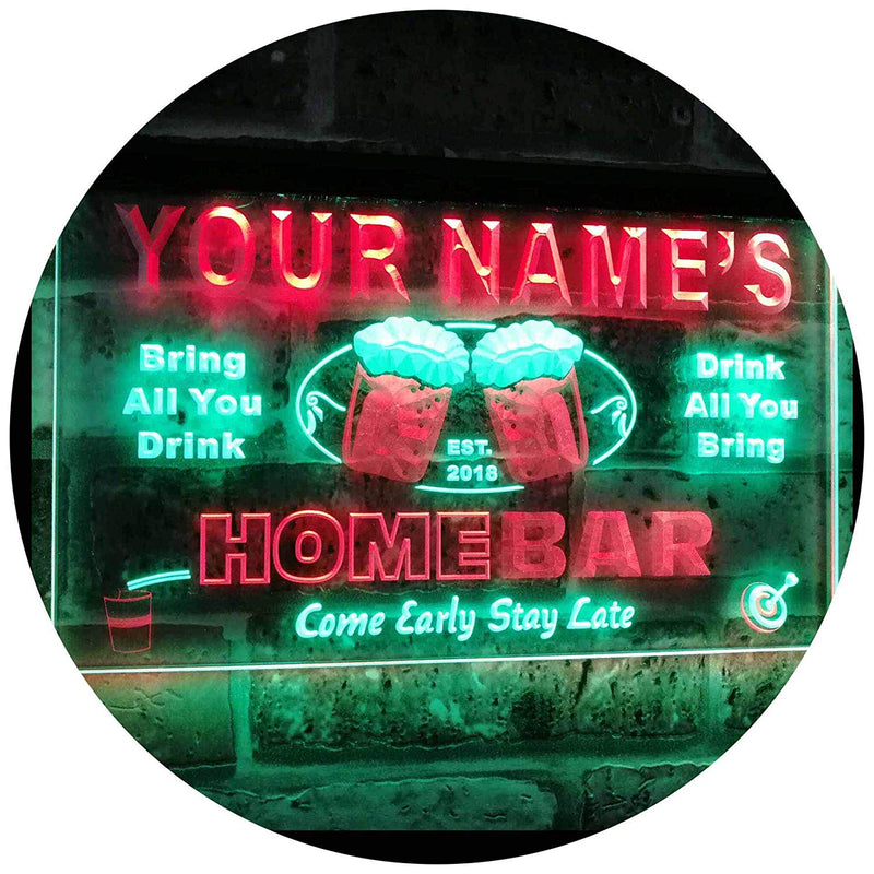 Personalized Home Bar LED Light Sign - LED Gift Works
