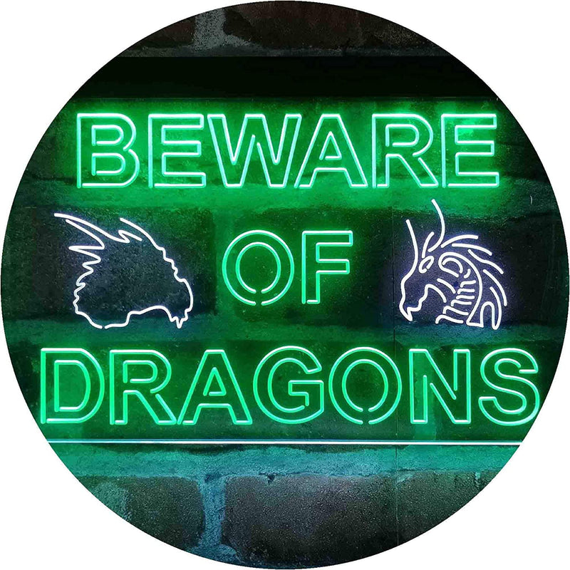 Beware of Dragon Kid Room Decoration LED Light Sign - LED Gift Works